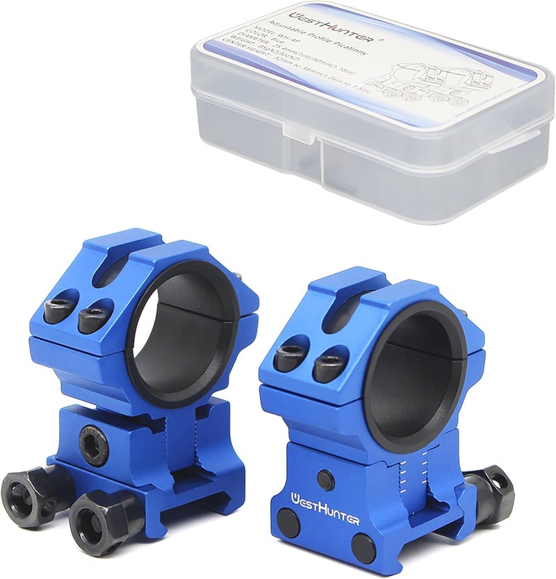 WestHunter Optics Adjustable Height Picatinny Scope Rings, 1 Inch 30 mm Precision Scope Mount | 6 Colors - Image 1